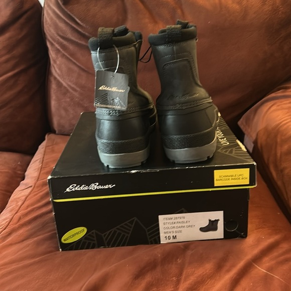 Eddie Bauer Waterproof Boots Size 10 New in Box Gray - Picture 3 of 8
